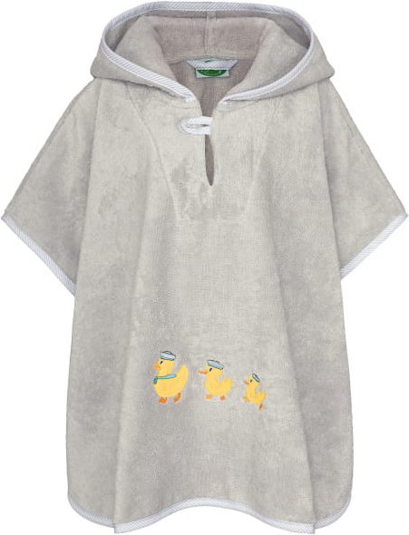 Smithy Pastellflausch Ente - Badeponcho 55 x 70 cm - Farbe: hellgrau (2001039)