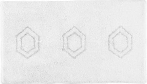 Rhomtuft RHOMY - Badteppich Elegance 259 - Farbe: weiß/silberlurex - 151 - 65x115 cm