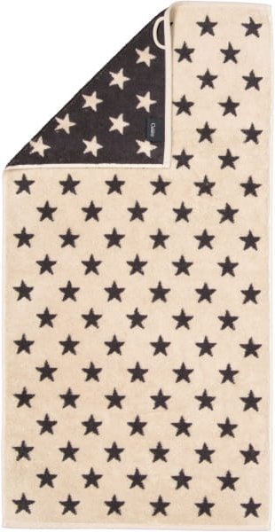 Cawö Handtücher NEW STARS Sterne klein 6261 - Farbe: beige/basalt - 37 - Handtuch 50x100 cm