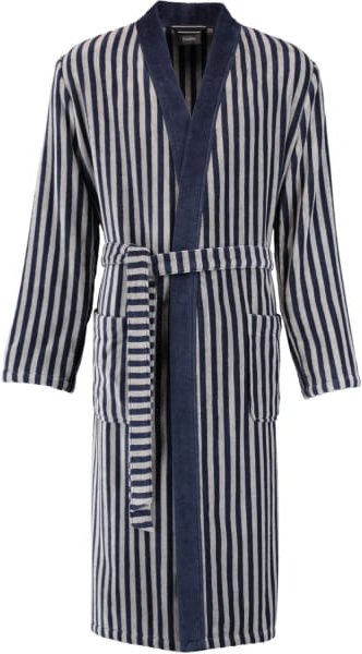 Cawö Herren Bademantel Kimono 3833 - Farbe: blau-graphit - 17