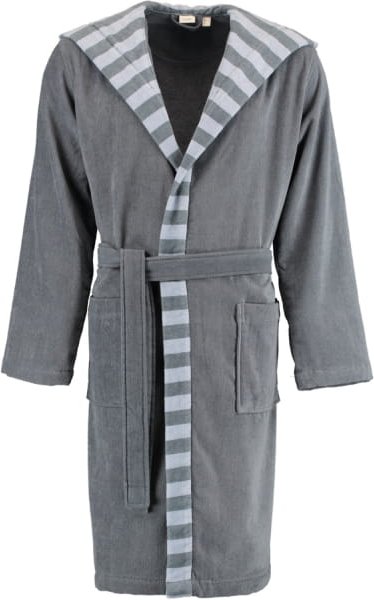 Esprit Herren Bademantel Day Men Kapuze - Farbe: grey steel - 740 - S