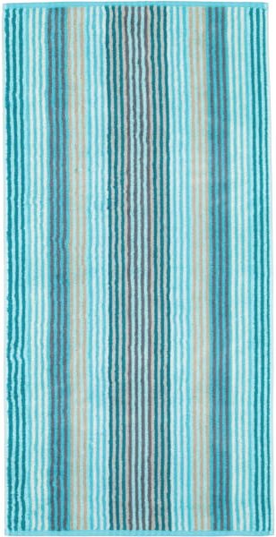 Cawö - Unique Streifen 944 - Farbe: türkis - 44 - Handtuch 50x100 cm