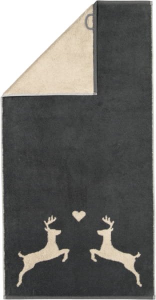 Cawö Handtücher Alpenchic Edition Hirsche 6228 - Farbe: granit - 73 - Handtuch 50x100 cm