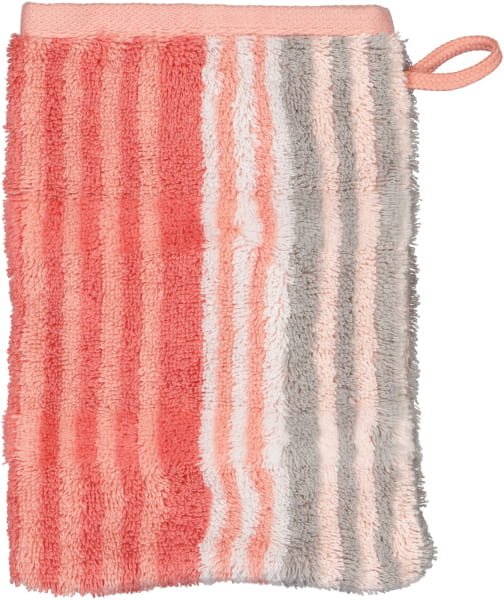 Cawö Handtücher Noblesse Harmony Streifen 1085 - Farbe: koralle - 27 - Waschhandschuh 16x22 cm