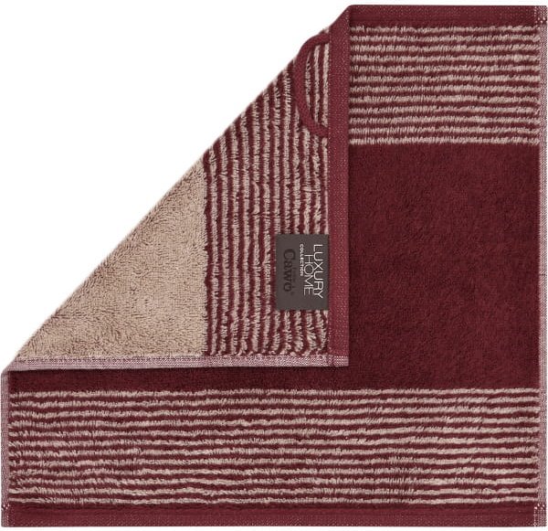 Cawö Handtücher Luxury Home Two-Tone 590 - Farbe: bordeaux - 23 - Seiflappen 30x30 cm