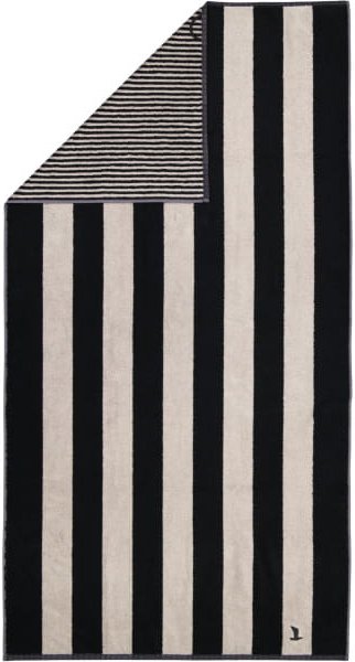 Möve Handtücher Superwuschel Blockstreifen - Farbe: black/cashmere - 082 - Duschtuch 80x150 cm