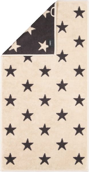 Cawö Handtücher NEW STARS Sterne groß 6260 - Farbe: beige/basalt - 37 - Handtuch 50x100 cm