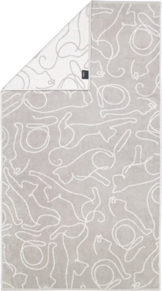 Thumbnail - Cawö Handtücher CUTE CATS EDITION Cats 6264 - Farbe: platin/weiß - 76 - Duschtuch 80x150 cm