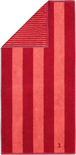 Möve Handtücher Superwuschel Blockstreifen - Farbe: ruby/coral - 021 - Handtuch 50x100 cm