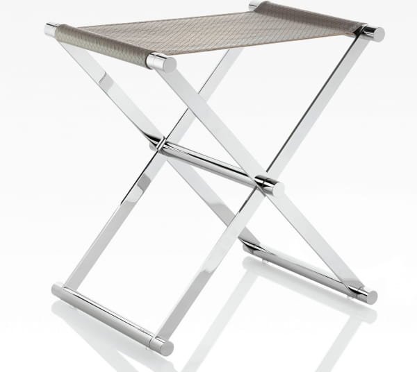 JOOP! BATHLINE - Hocker Lederoptik geprägt - Farbe: Grau/Chrom