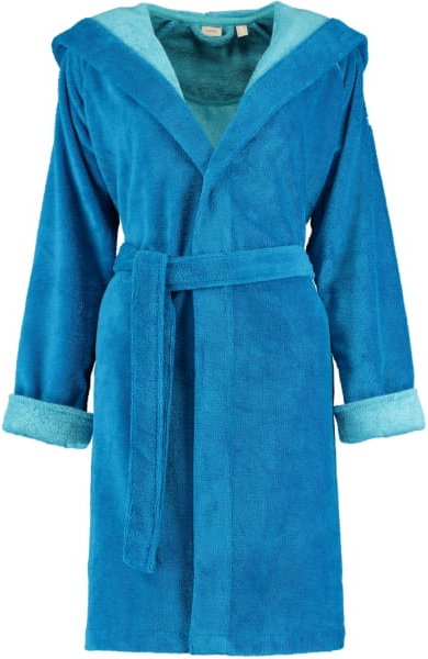 Esprit Damen Bademantel Cosy Kapuze - Farbe: turquoise - 002