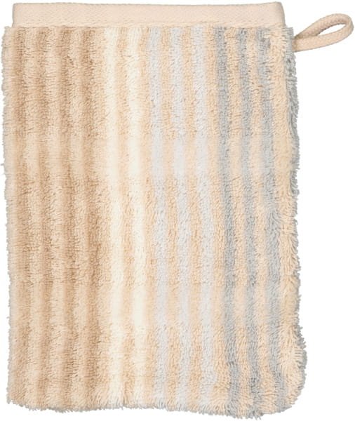 Cawö - Noblesse Cashmere Streifen 1056 - Farbe: sand - 33 - Waschhandschuh 16x22 cm
