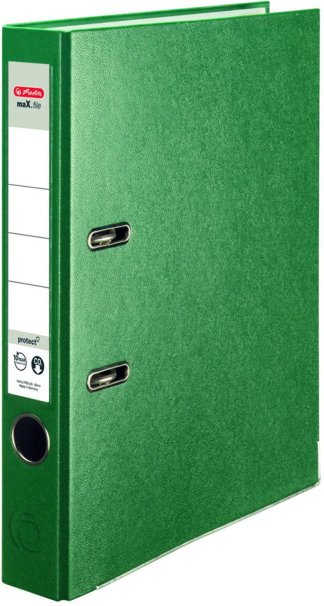 herlitz Ordner Rückenbreite 5 cm DIN A4 Kunststoff grün