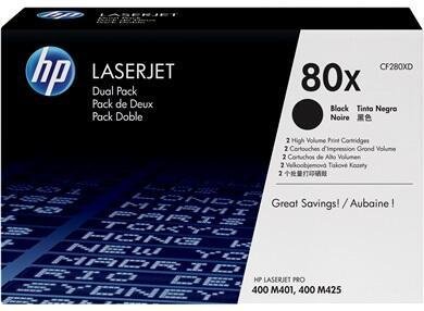 HP Original 80X Toner Doppelpack schwarz hohe Kapazität 2 x 6.900 Seiten (CF280XD)
