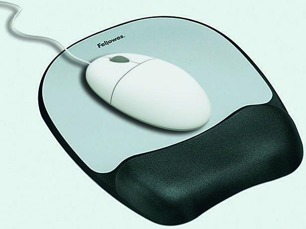 Fellowes Mousepad mit Handgelenkauflage Memory Foam silber
