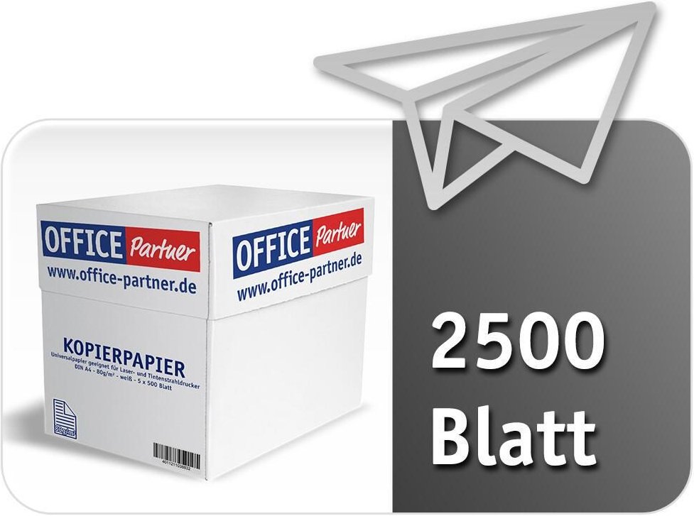 OFFICE Partner Premium Kopierpapier, weiß - DIN A4 80g/m² - 2.500 Blatt