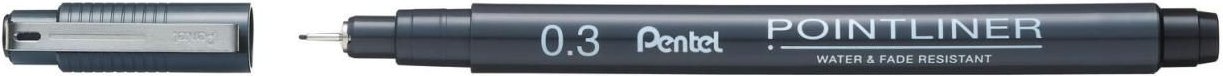 Pentel Pointliner Fineliner 0.3 mm Schwarz