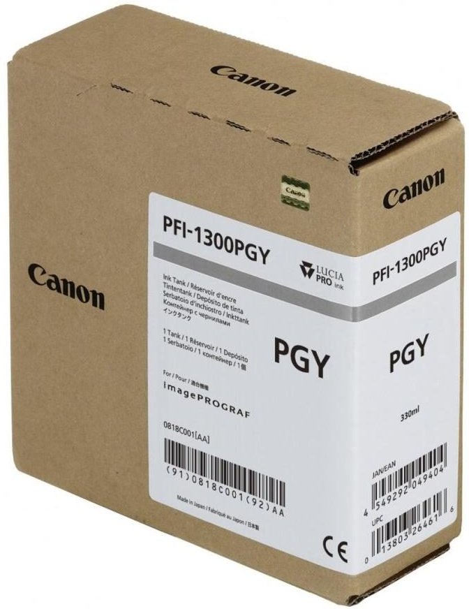 Canon Original PFI-1300PGY Druckerpatrone - grau hell 330ml