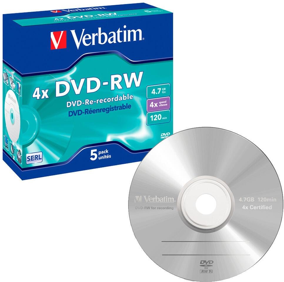 Verbatim DVD-RW 4,7GB 5er JC Jewel Case