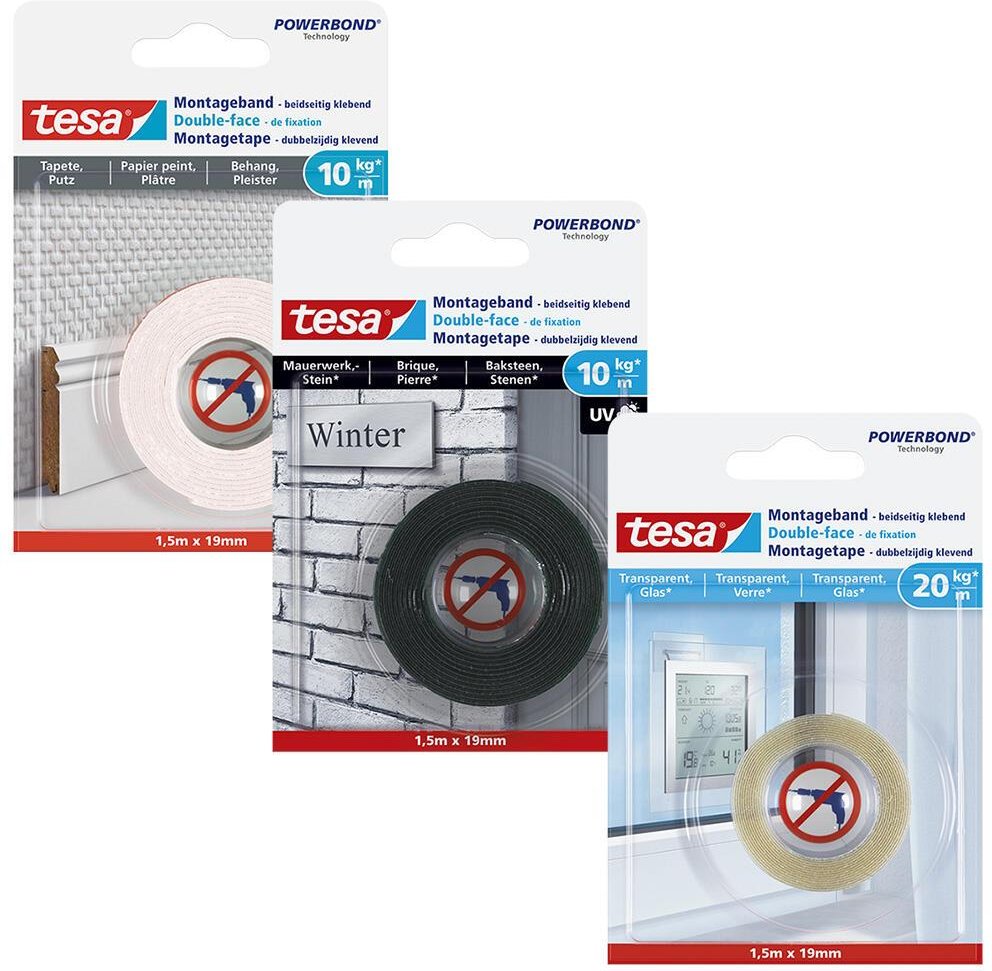 Thumbnail - tesa doppelseitiges Klebeband 19 mm x 1.5 m transparent