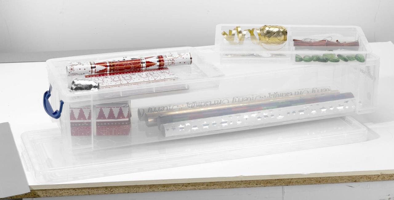 Thumbnail - Really Useful Box Aufbewahrungsbox 22,0 l - 80,0 x 25,5 x 15,5 cm transparent