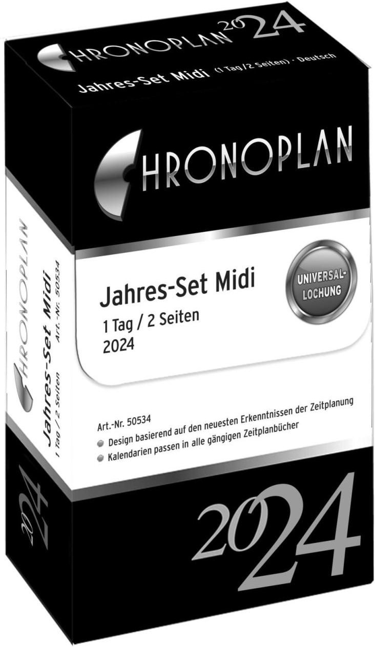 CHRONOPLAN Kalendereinlage 2024 Midi 1 Tag/2 Seiten