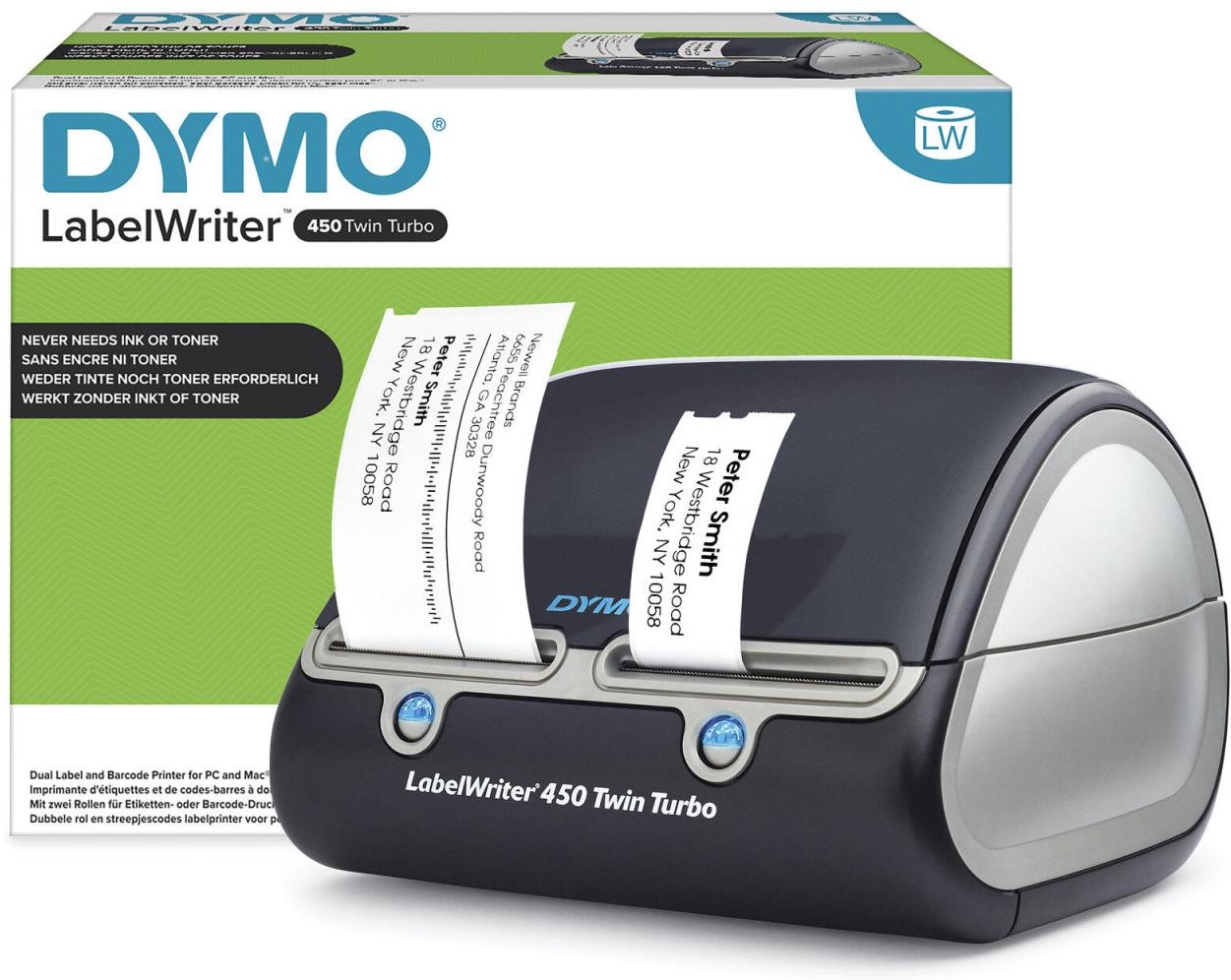 DYMO® LabelWriter 450 twin turbo, Etikettendrucker mit 2 Druckwerken für Etiketten bis 60mm Breite
