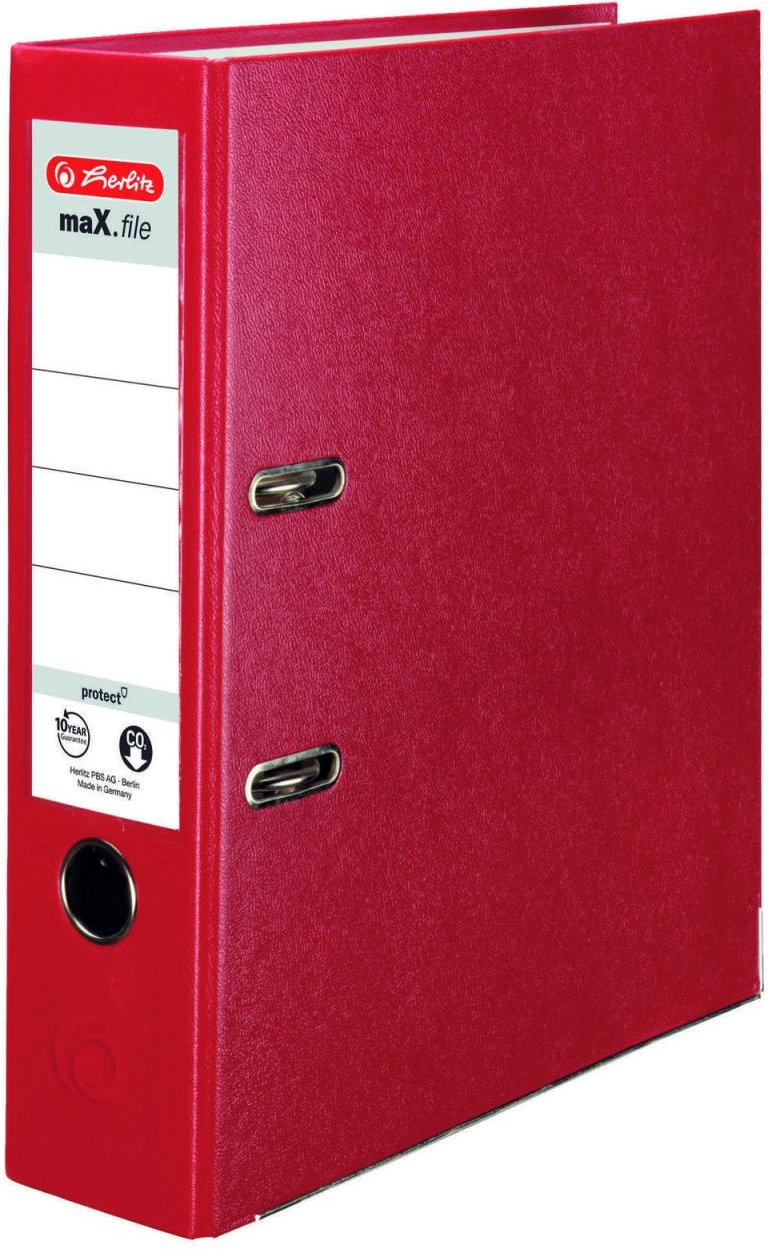 herlitz Ordner Rückenbreite 8 cm DIN A4 Kunststoff rot