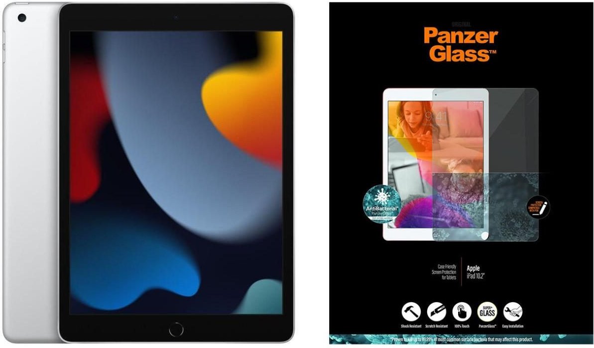 Apple iPad 9. Generation 25,9cm (10,2") 64GB silber + PanzerGlass Displayschutz