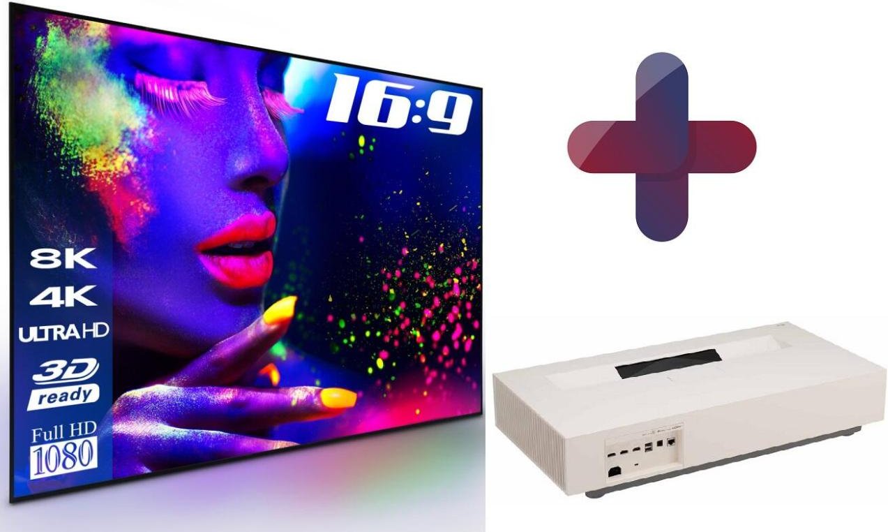 LG HU915QE Vivo Max Ultrakurzdistanz Laser Beamer 3700 ANSI Lumen + eSmart Expert UKD Rahmen Leinwand 254 cm 100 Zoll