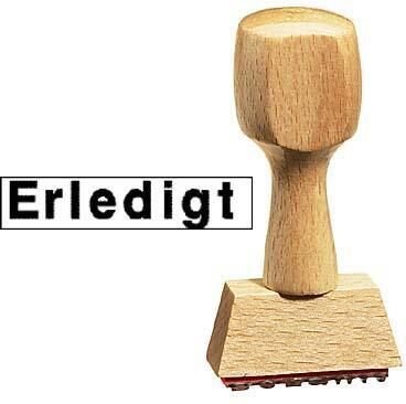 Textstempel "ERLEDIGT"