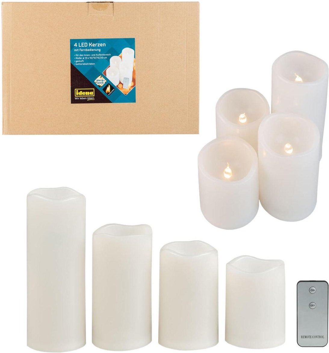 Idena LED-Kerzen weiß