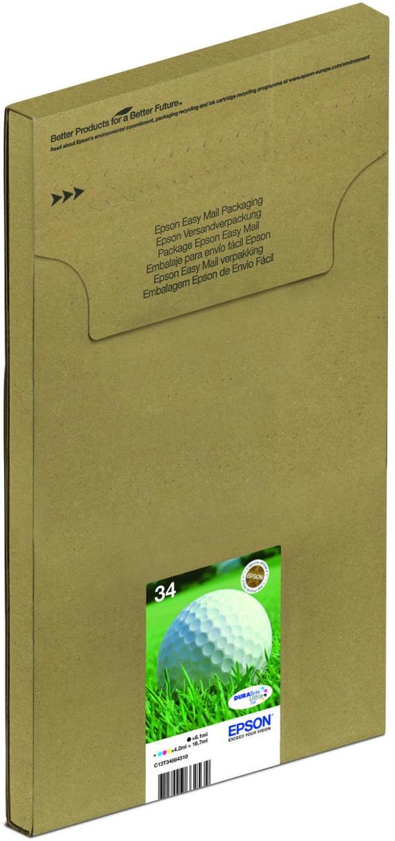 Epson Original Easy Mail Packing 34 Golfball Druckerpatronen 4er Multipack BK/C/M/Y (C13T34664510)