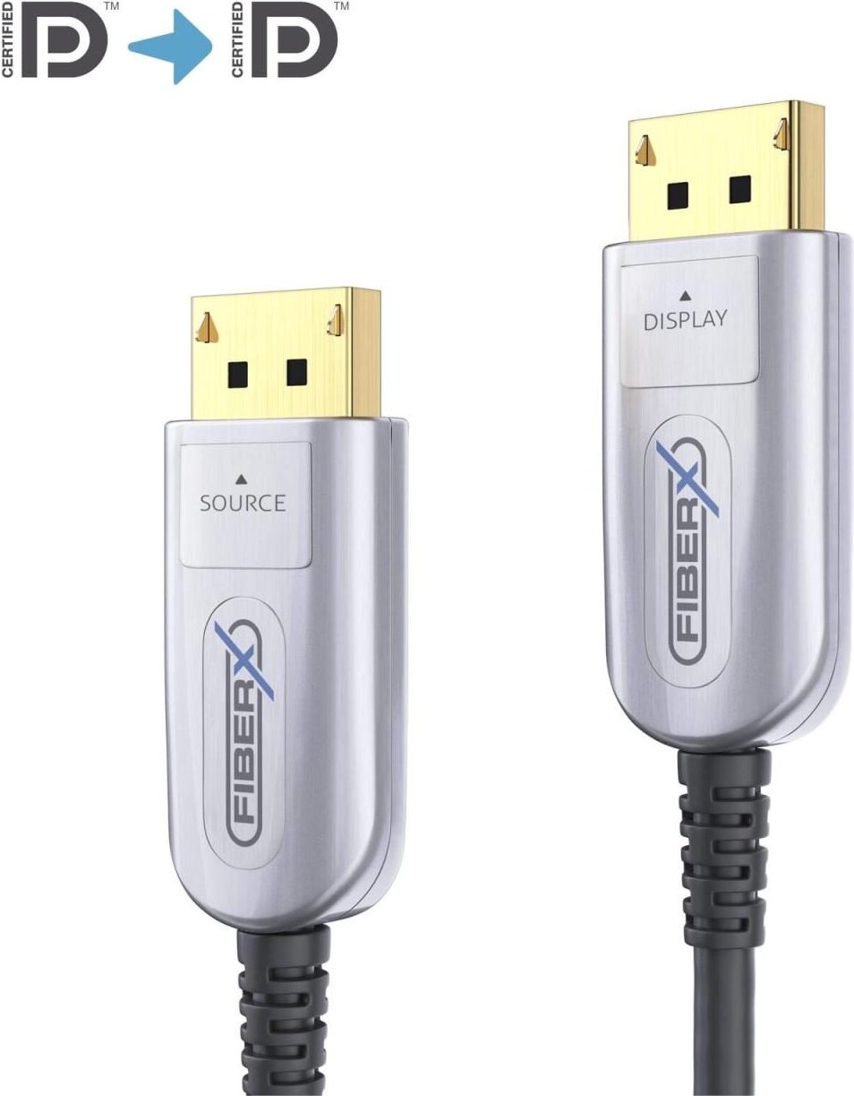 FiberX Serie - DisplayPort 8K Glasfaser Extender Kabel - 15m