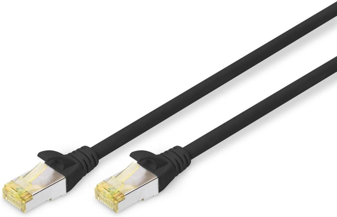 DIGITUS Patch-Kabel RJ-45 (M) zu RJ-45 (M) 0.5m Kupfer S/FTP Cat 6a schwarz