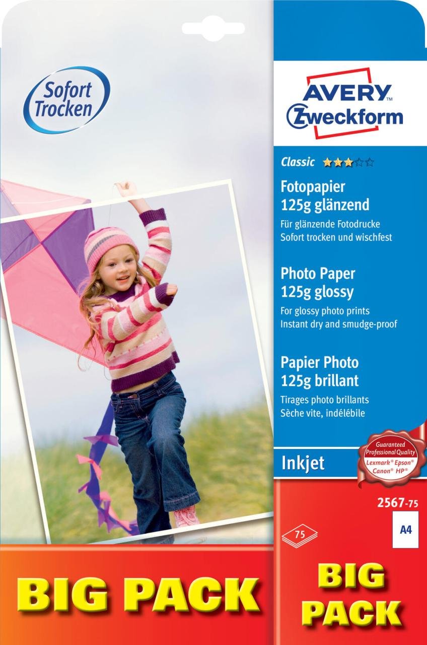 AVERY Zweckform Fotopapier Classic Inkjet DIN A4 glänzend 125 g/m²