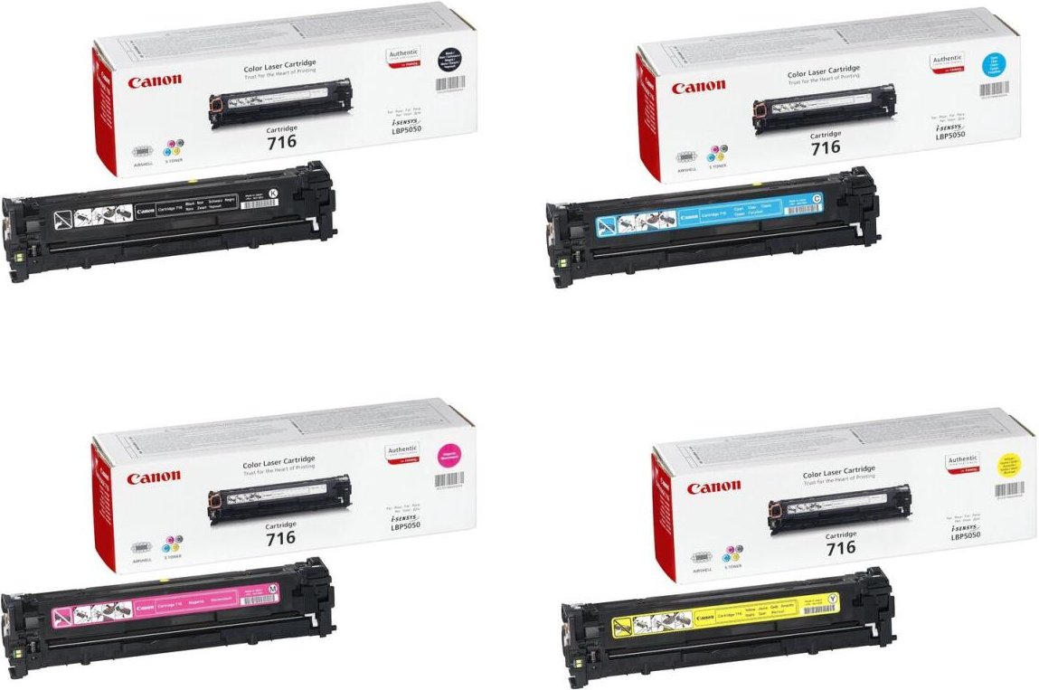 Canon Original Toner 716 4er-Set schwarz, cyan, magenta, gelb (OP1980B002)