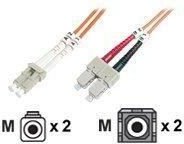 DIGITUS - Patch-Kabel - LC Multi-Mode (M) zu SC multi-mode (M) - 2 m - Glasfaser - 50/125 Mikrometer