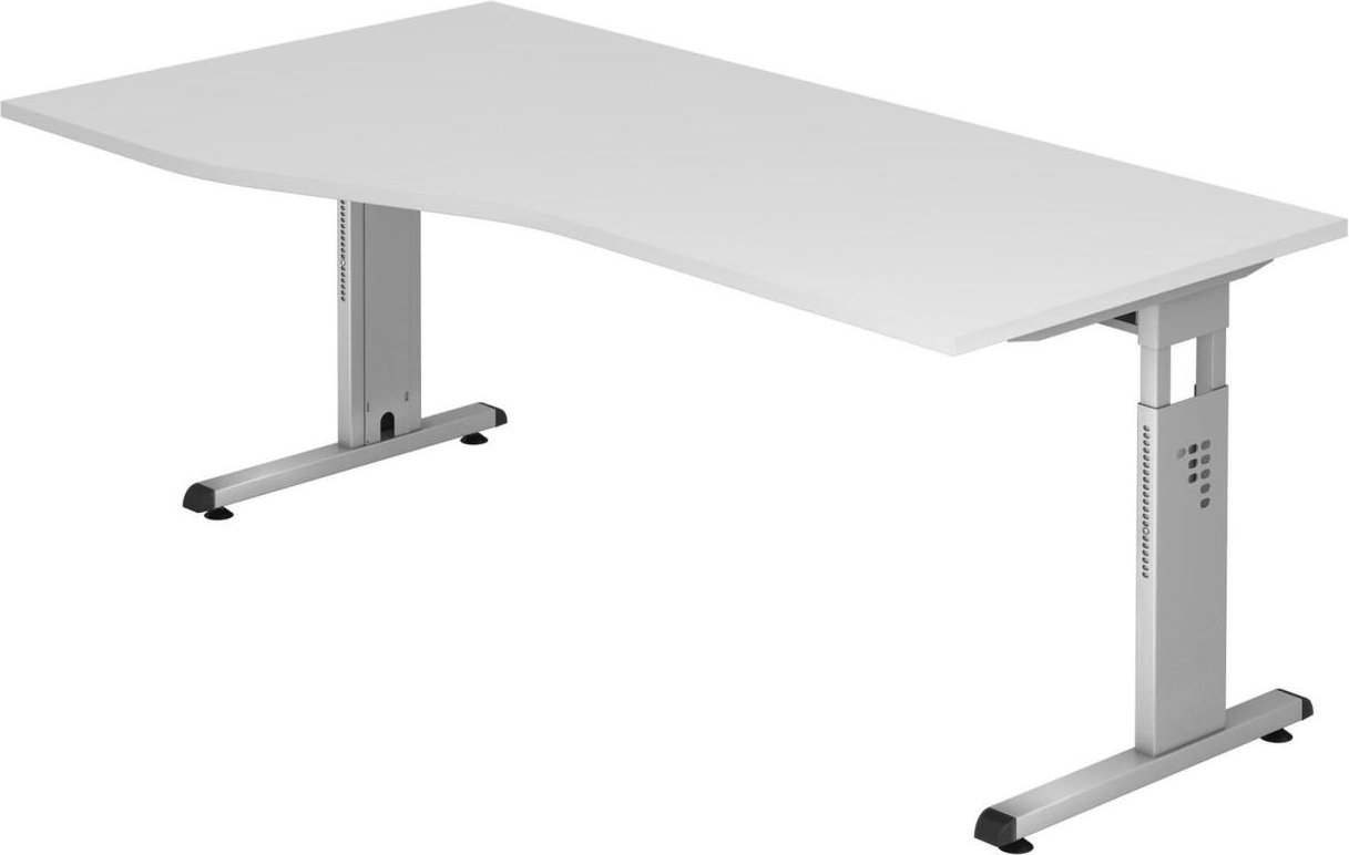 Thumbnail - HAMMERBACHER VOS18/W/S höhenverstellbarer Schreibtisch 65 - 85 cm weiß / silber