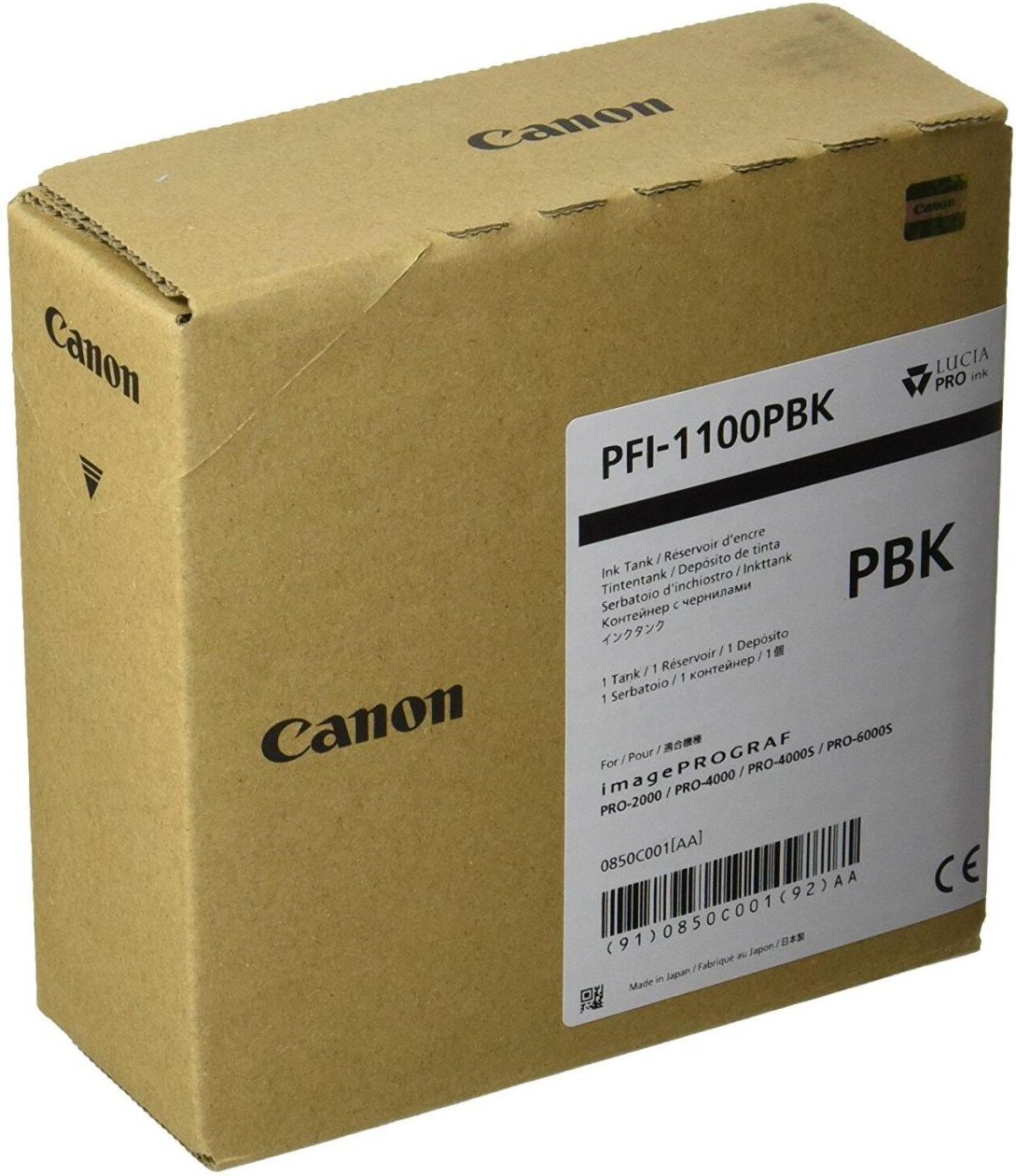 Canon Original PFI-1100PBK Druckerpatrone - fotoschwarz (0850C001A)