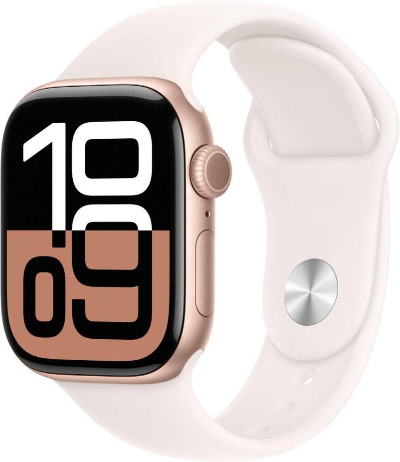 Apple Watch Series 10 Aluminiumgehäuse GPS 42mm Rosegold (Sportarmband blassrosa) S/M