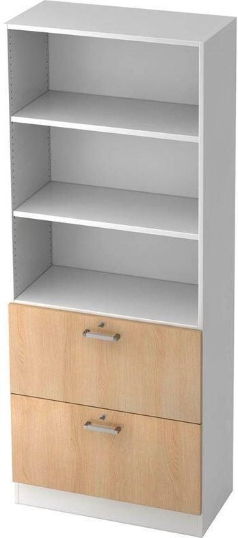 HAMMERBACHER Regalschrank 7300 CE, V7300/W/E/CE weiß, eiche