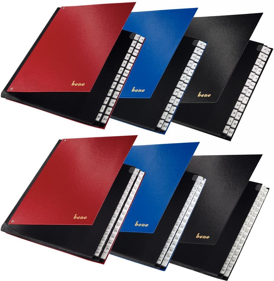 bene Pultordner DIN A4 24 Taben blau