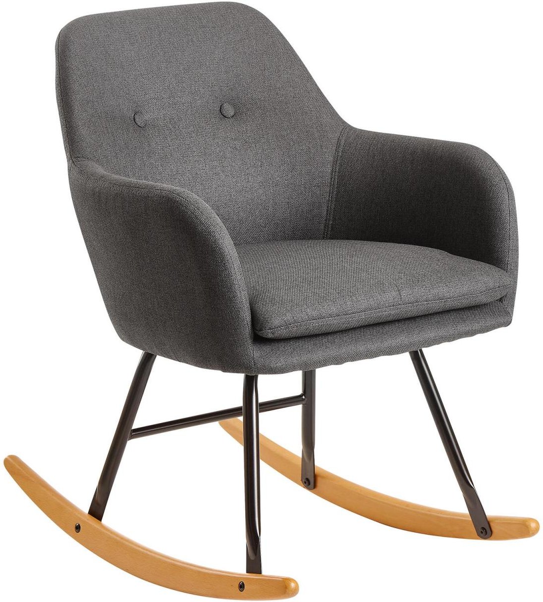 WOHNLING Schaukelstuhl 100% Polyester dunkelgrau