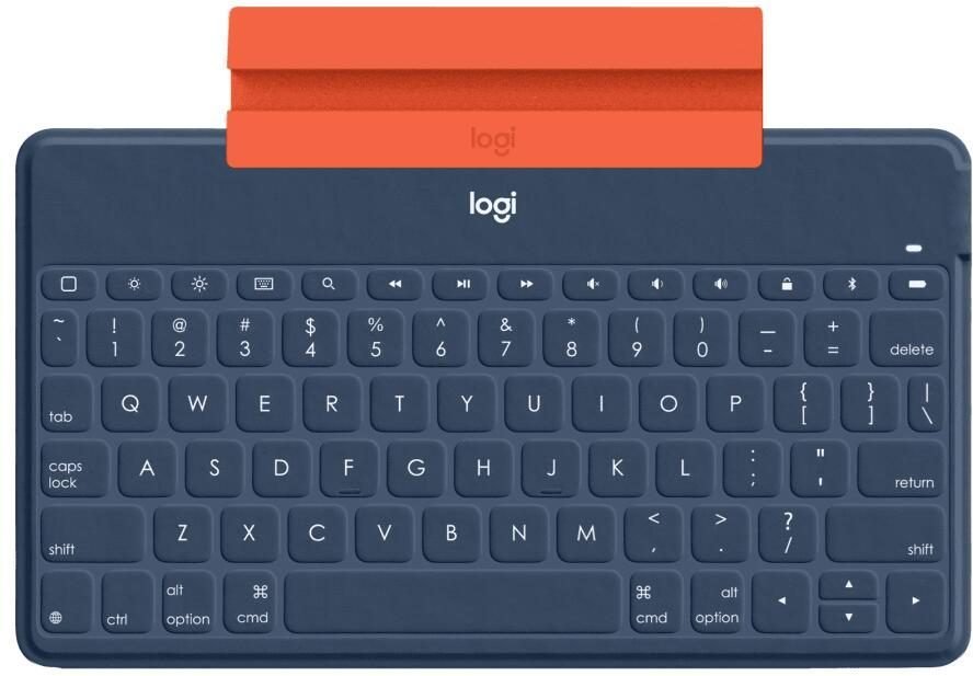 Logitech Keys-to-go Bluetooth-Tastatur mit iPhone-Halterung classic blue