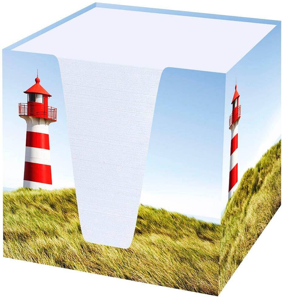 Thumbnail - RNK-Verlag Zettelbox Leuchtturm weiß inkl. ca. 900 Notizzettel weiß