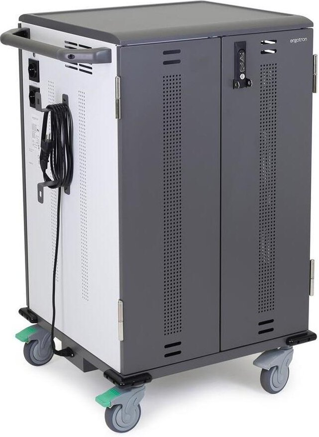 Ergotron YES36 Ladewagen für bis zu 24 Laptops/36 Tablets/Chromebooks mit patentierter PowerShuttle Technologie