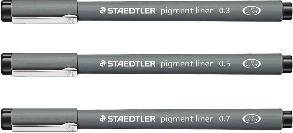 STAEDTLER Pigment Liner 308 Fineliner 0.5 mm Schwarz