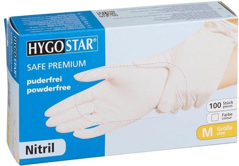 HYGOSTAR unisex Einmalhandschuhe SAFE PREMIUM weiß Größe M - 100 Stück