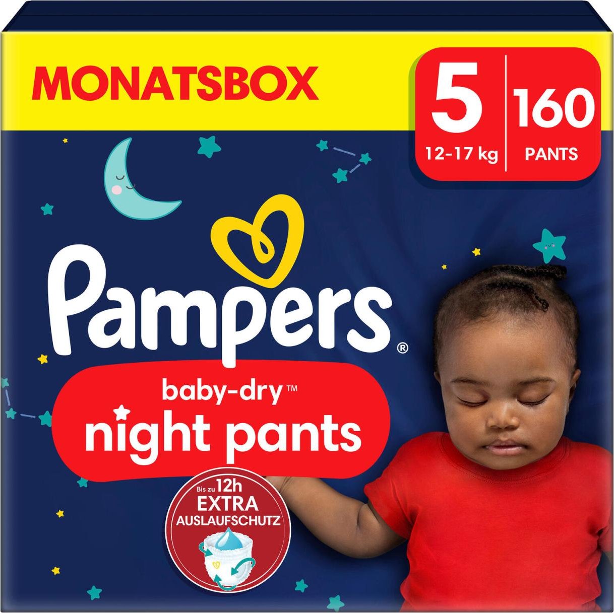 Pampers® Windeln Baby Dry Night Größe 5 (12-17kg) für Babys und Kleinkinder (4-18 Monate)
